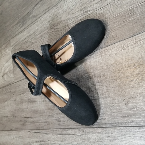 SH18ES Black Mary Jane Flats - Picture 2 of 6